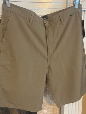Hurley Men's Khaki Flat Front Shorts